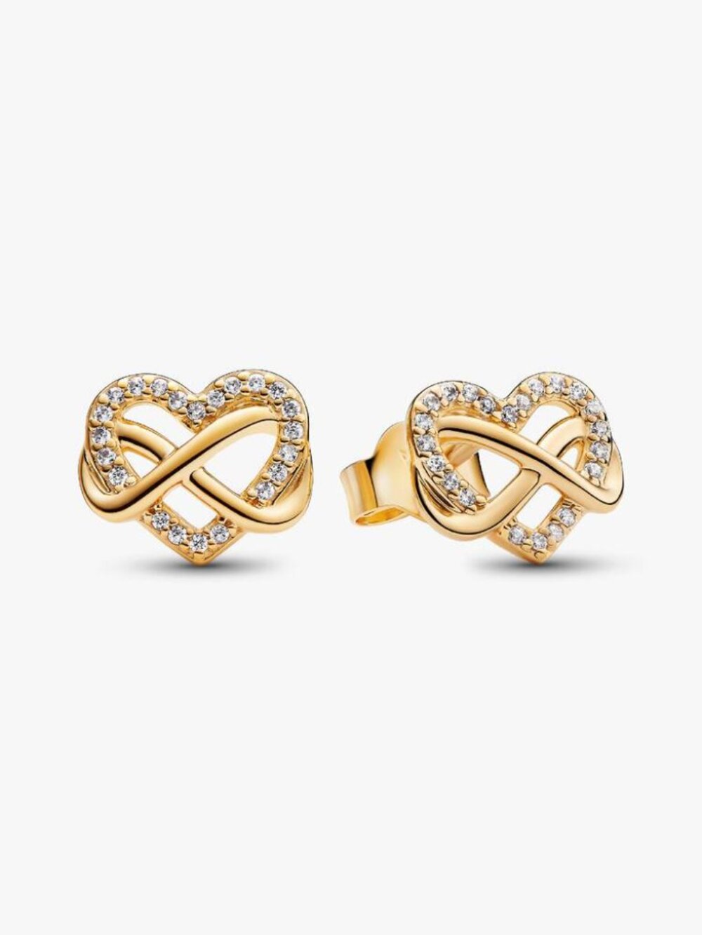 Pandora Sparkling Infinity Heart Stud Earrings
